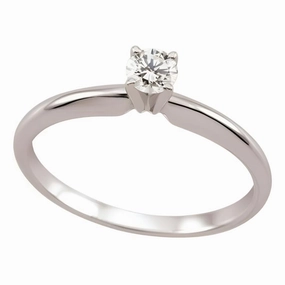 0.10ct Round Brilliant Cut Diamond Solitaire 18ct White Gold Ring