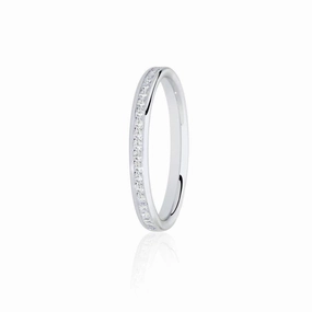 0.25ct Princess Cut Diamond 9ct White Gold Half Eternity Ring