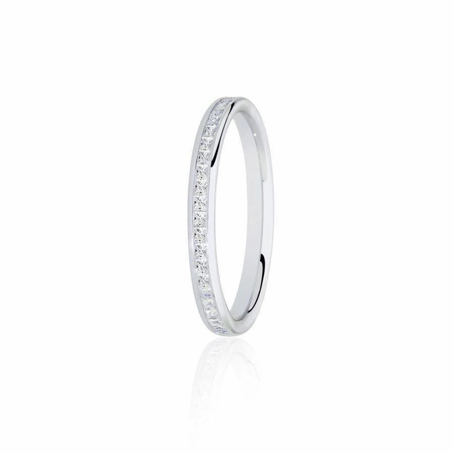 0.25ct Princess Cut Diamond 9ct White Gold Half Eternity Ring