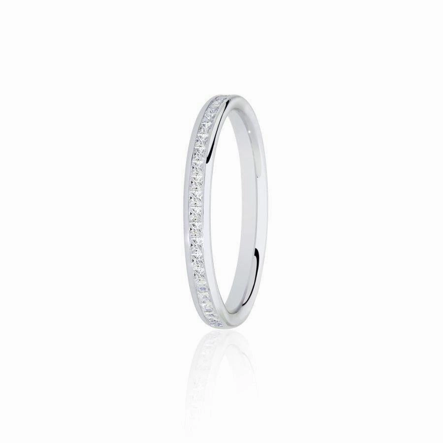 0.25ct Princess Cut Diamond 9ct White Gold Half Eternity Ring