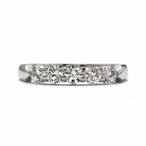 0.35ct Round Brilliant Cut Diamond 5-Stone 18ct White Gold Half Eternity Ring