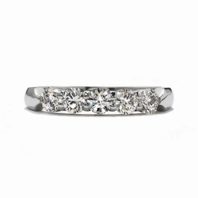 0.50ct 5-Round Brilliant Cut Diamond 18ct White Gold Band