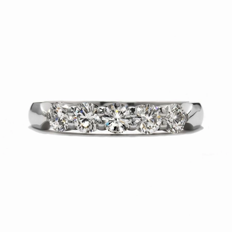 0.50ct 5-Round Brilliant Cut Diamond 18ct White Gold Band