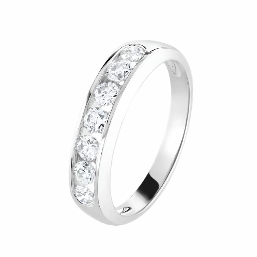 0.50ct Round Brilliant Cut Diamond Channel Set 18ct White Gold Half Eternity Ring