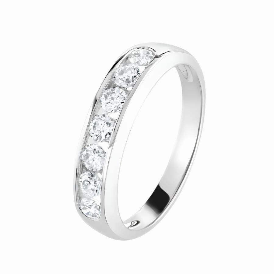 0.50ct Round Brilliant Cut Diamond Channel Set 18ct White Gold Half Eternity Ring
