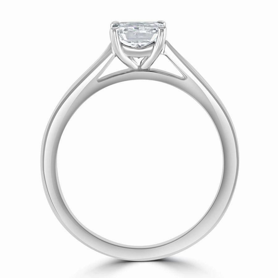 0.80ct Cushion Cut Diamond Solitaire Platinum Ring