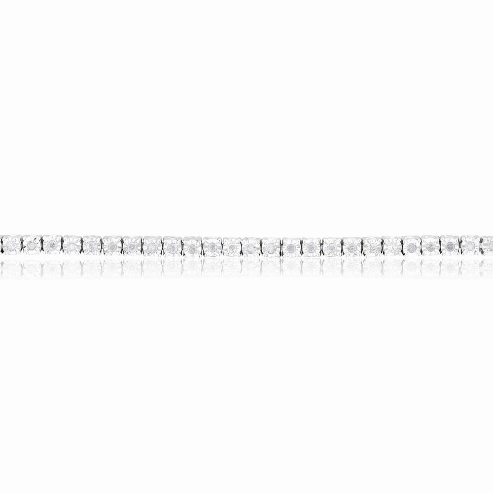 0.95 Carat Diamond Tennis Bracelet 18.5cm in Sterling Silver