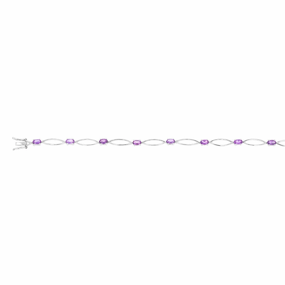 10 Amethyst Bracelet in Sterling Silver