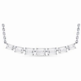 14k Emerald-Cut Diamond Bar Pendant Necklace