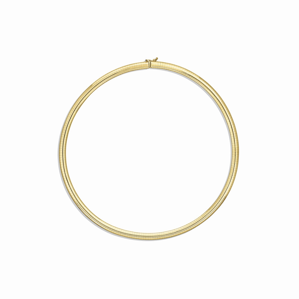 14k Gold 6mm Omega Necklace