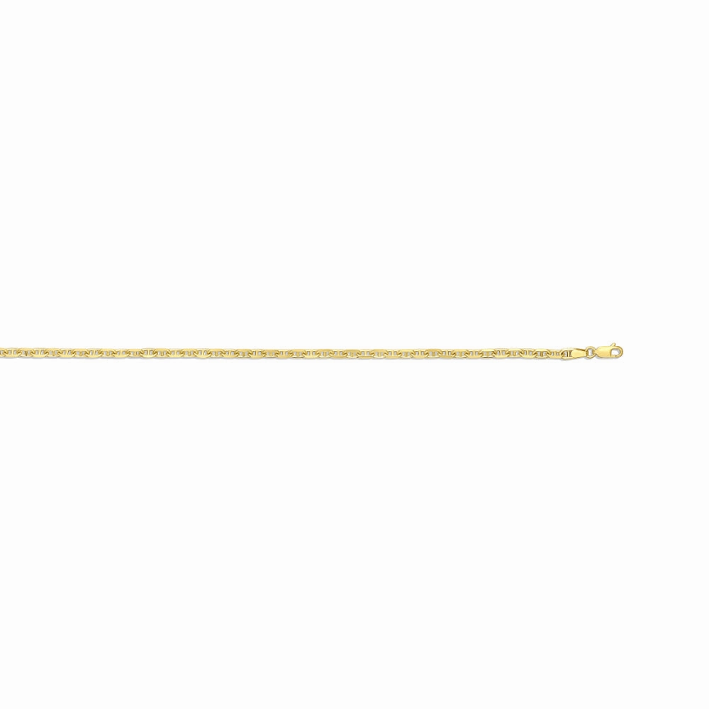 14k Gold Alternating Marine Link Chain, 22"