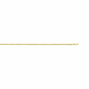 14k Gold Alternating Marine Link Chain, 22"