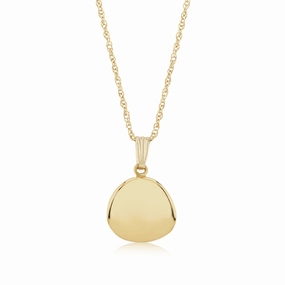 14k Gold Dapped Disc Pendant Necklace