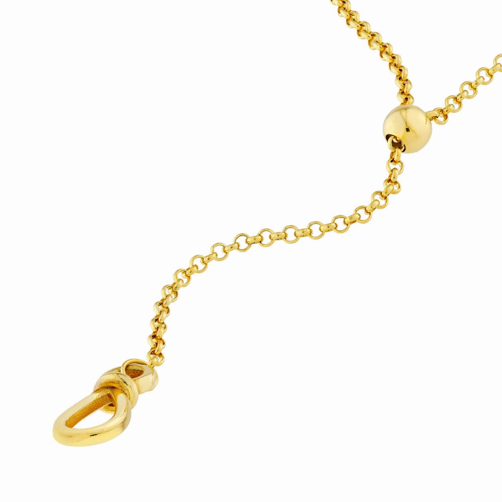 14k Gold Pull Over Adjustable Lariat Necklace