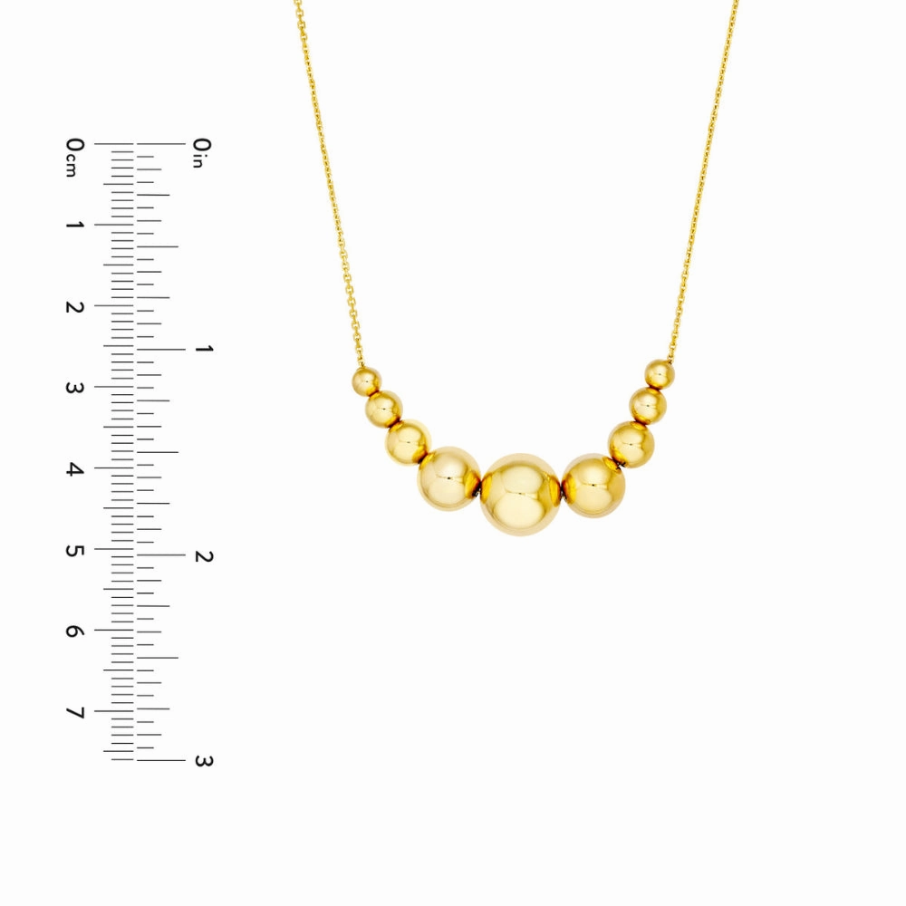 14k Gradient Round Bead Necklace