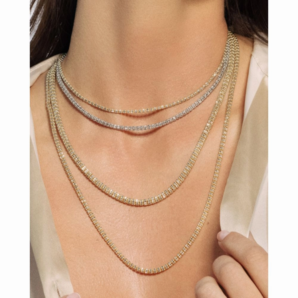 14k Two-Tone 18" Diamond-Cut Fancy Ice Chain Necklace