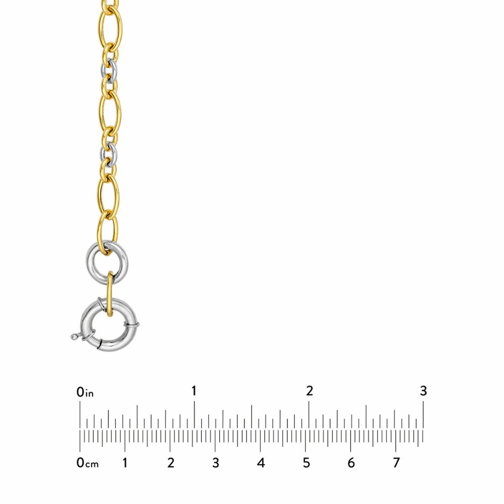 14k Two-Tone Alternate Oval Link Necklace