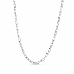 14k White Gold 18" French Cable Chain Necklace