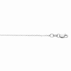 14k White Gold 20" 1.0mm Cable Link Chain Necklace