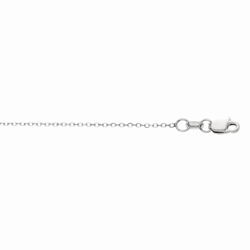 14k White Gold 20" 1.0mm Cable Link Chain Necklace