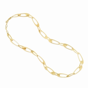14k Yellow Gold Italian Oval Link Chain Necklace