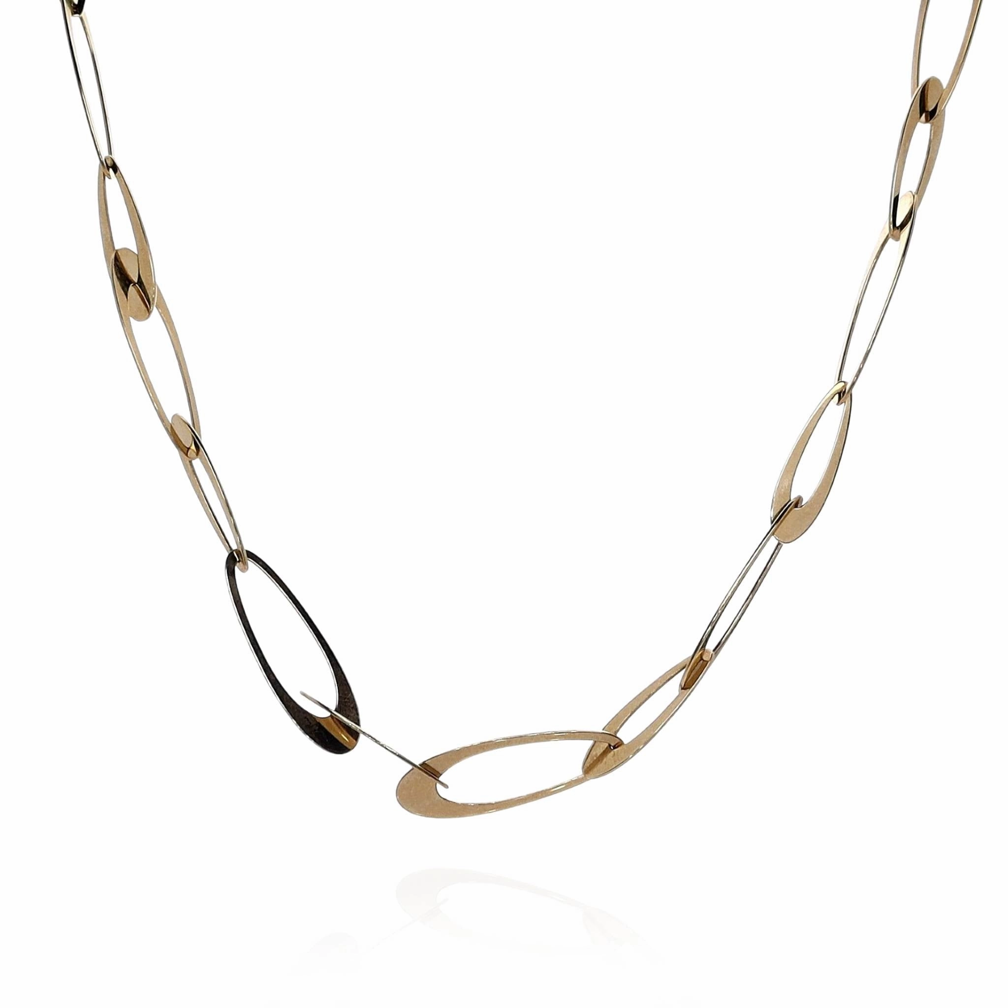 14k Yellow Gold Italian Oval Link Chain Necklace