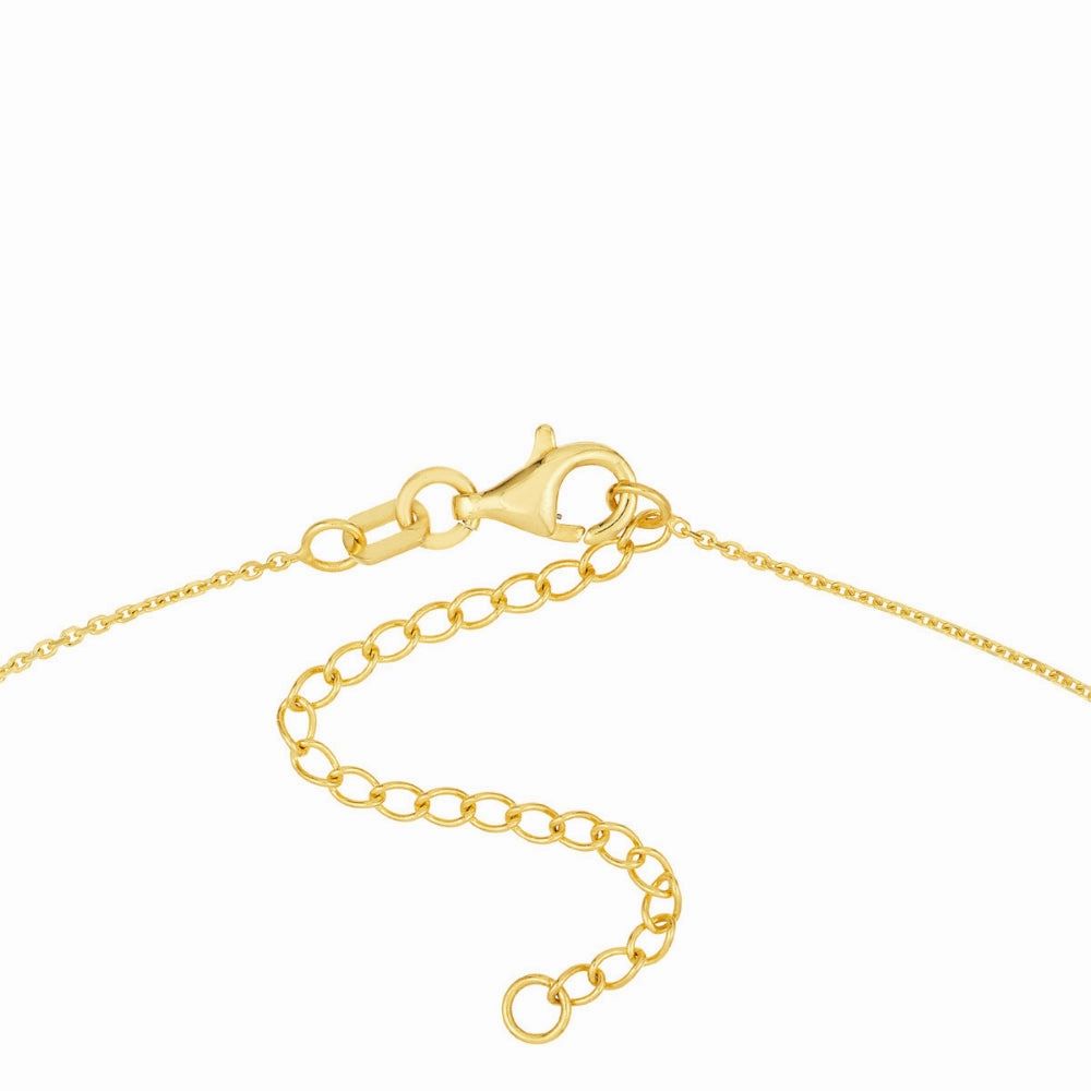 14Y Puffed 'Love' Pendant on 18" Adj. Chain