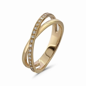 18ct Rose Gold 21d 2ring X/O