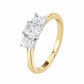 18ct Rose Gold Diamond Trilogy Ring