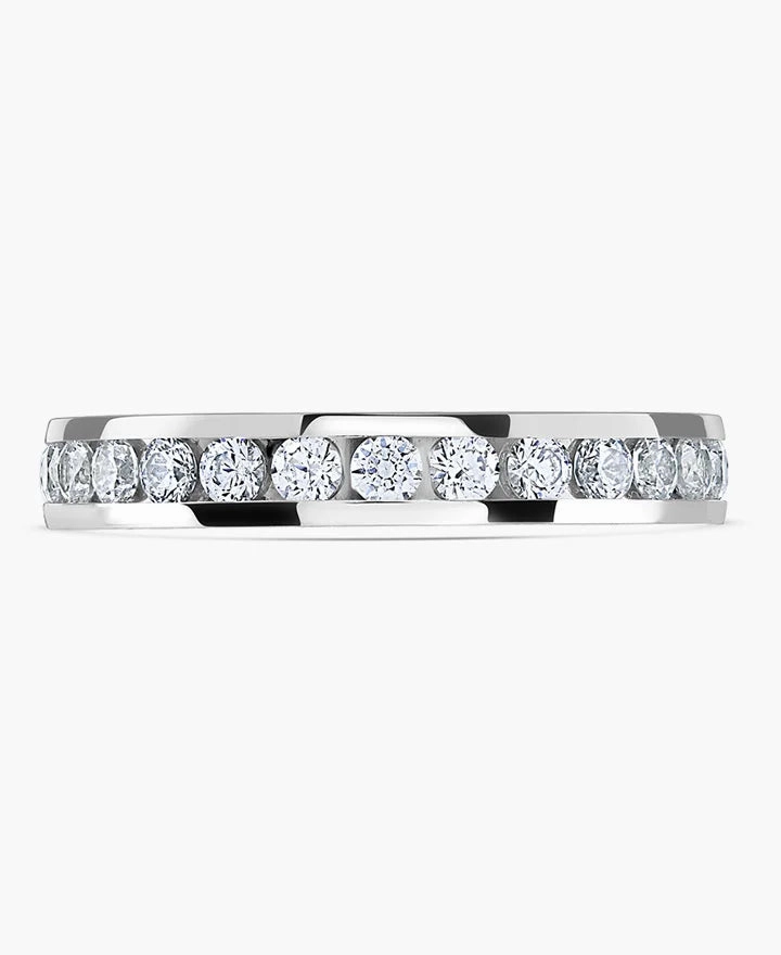 18ct White Gold 0.27ct Round Brilliant Cut Diamond Channel Set Full Eternity Ring