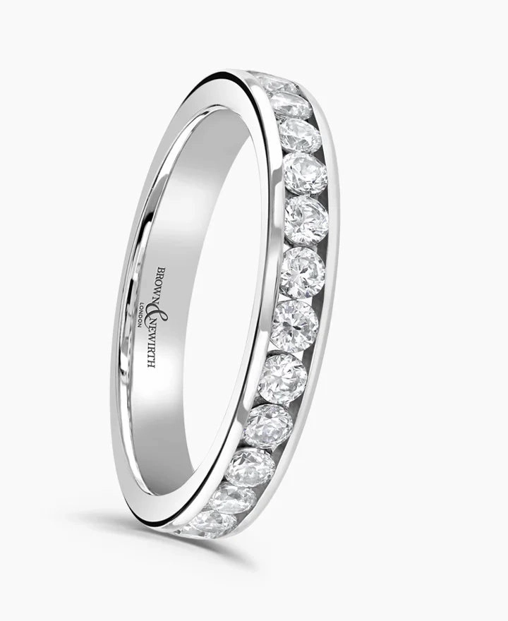 18ct White Gold 0.27ct Round Brilliant Cut Diamond Channel Set Full Eternity Ring