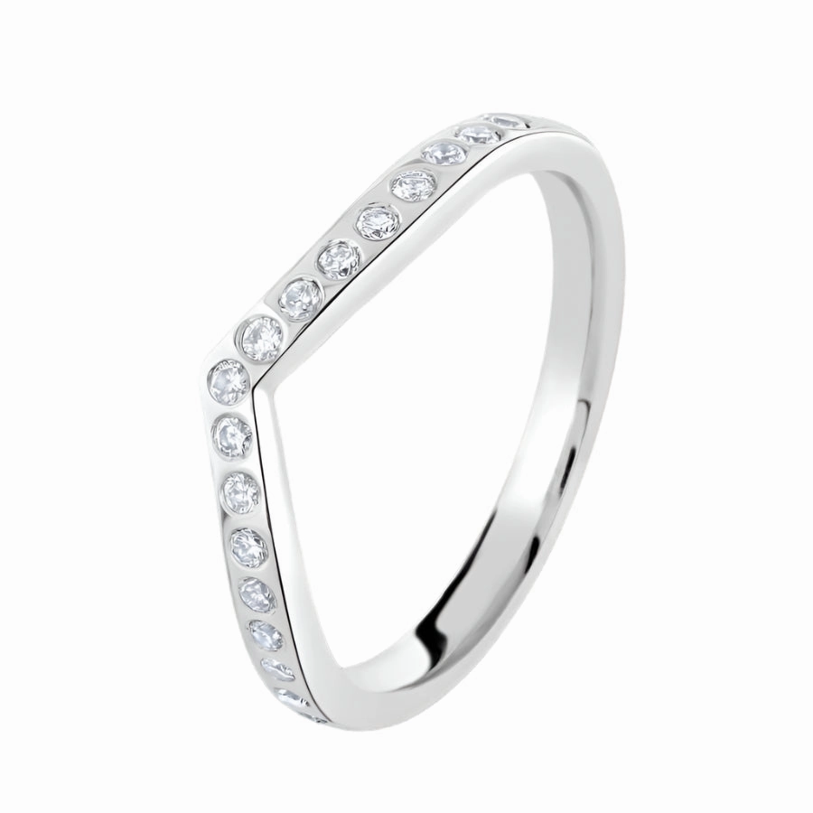 18ct White Gold 17 dia Wishbone