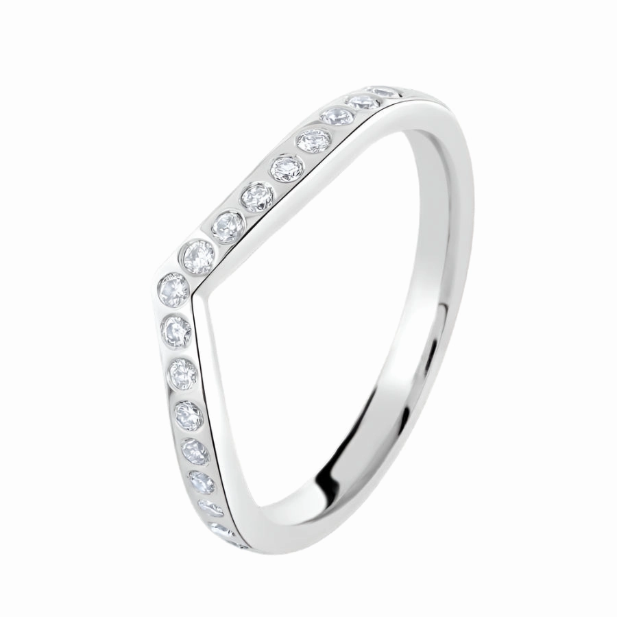 18ct White Gold 17 dia Wishbone