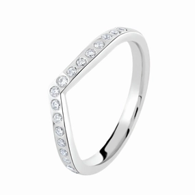 18ct White Gold 17 dia Wishbone