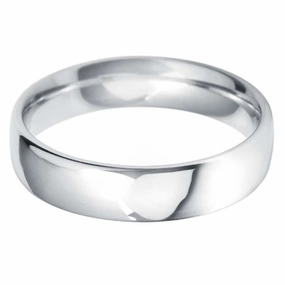 18ct White Gold 5mm Classic Court Gents Wedding Ring