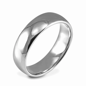 18ct White Gold 6mm Light Court Gents Wedding Ring