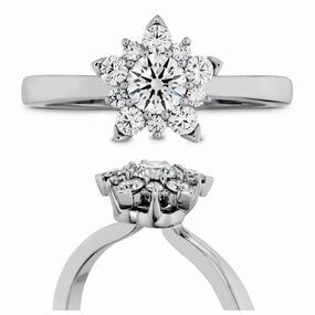 18ct White Gold Aerial Round Brilliant Cut Diamond Cluster Ring