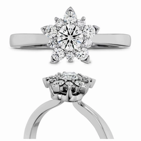 18ct White Gold Aerial Round Brilliant Cut Diamond Cluster Ring
