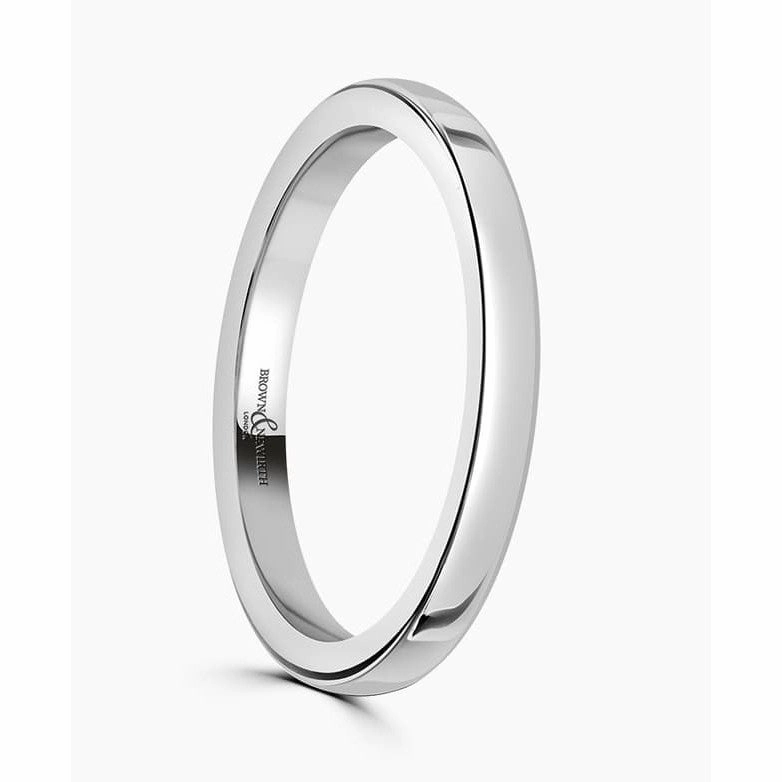 18ct white gold Classic Court Wedding Ring heavy guage 2mm width