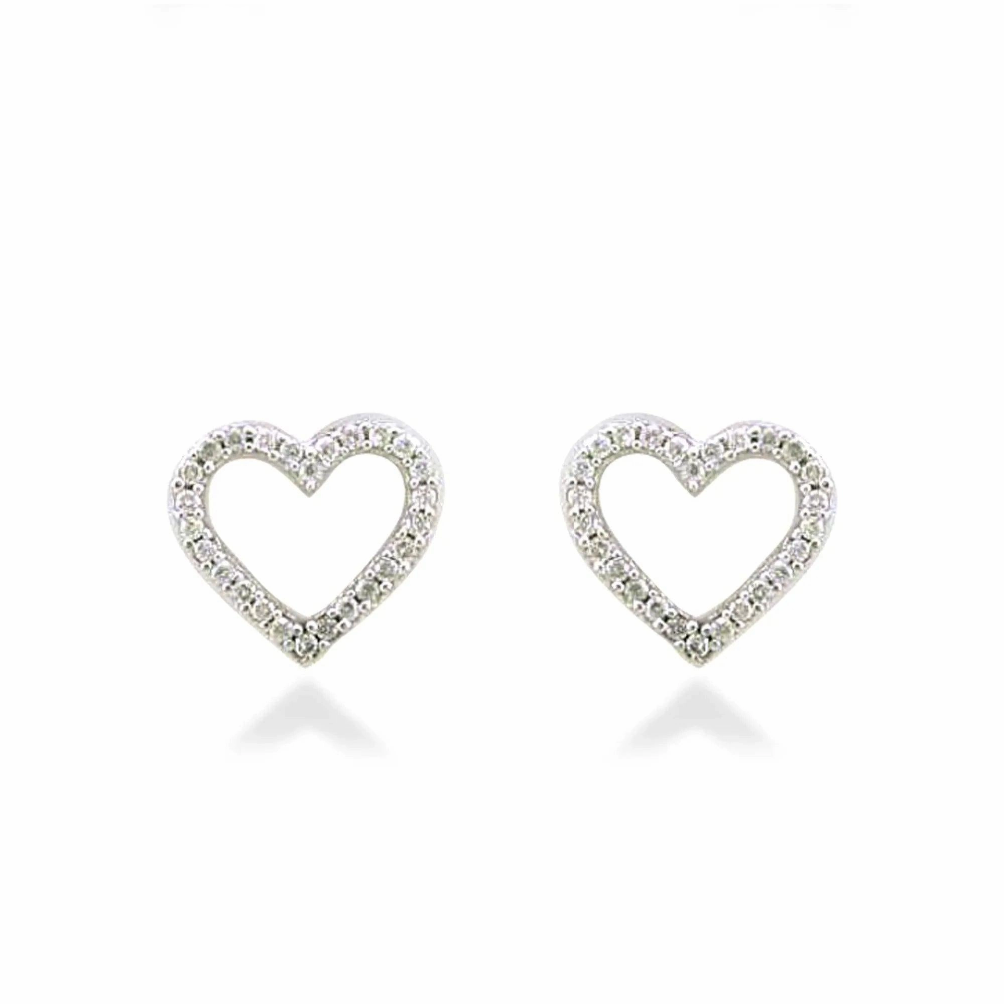 18ct white gold Diamond heart shaped earrings