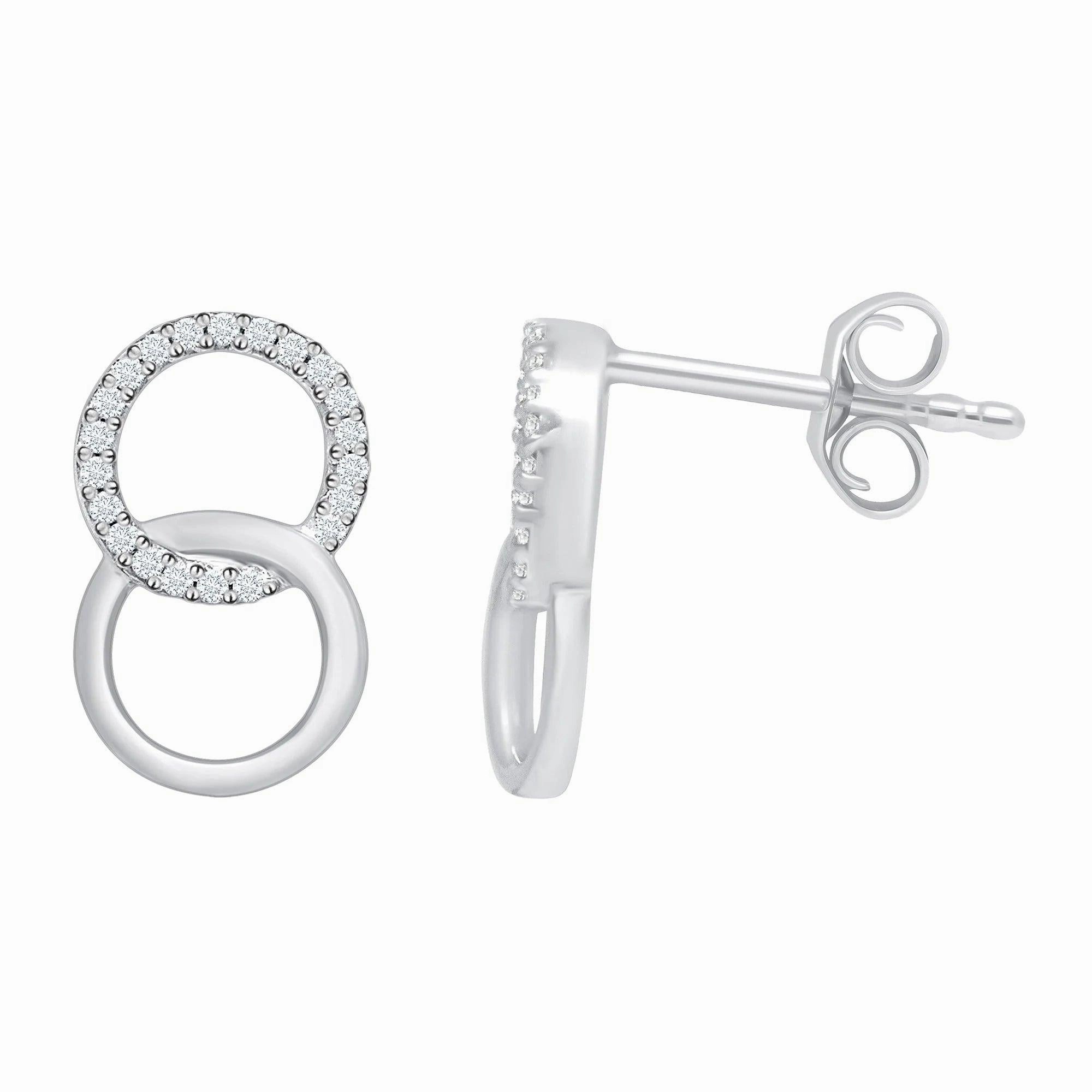 18ct white gold Diamond interlocking earrings