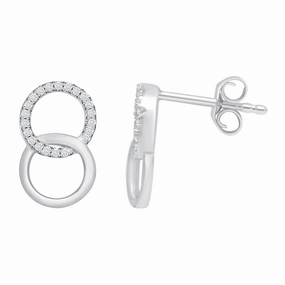 18ct white gold Diamond interlocking earrings