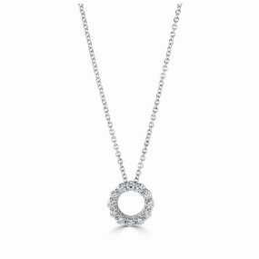 18ct White Gold Diamond Set Open Circle Pendant