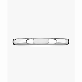 18ct white gold Rolled Edge Wedding Ring medium guage 2mm width