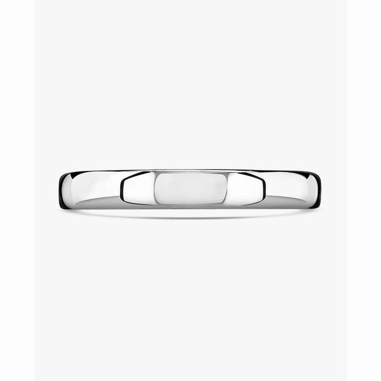 18ct white gold Rolled Edge Wedding Ring medium guage 3mm width