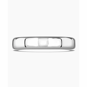 18ct white gold Rolled Edge Wedding Ring medium guage 4mm width