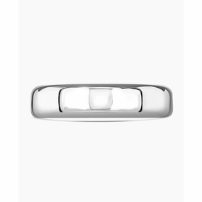 18ct white gold Rolled Edge Wedding Ring medium guage 5mm width