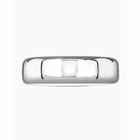 18ct white gold Rolled Edge Wedding Ring medium guage 6mm width