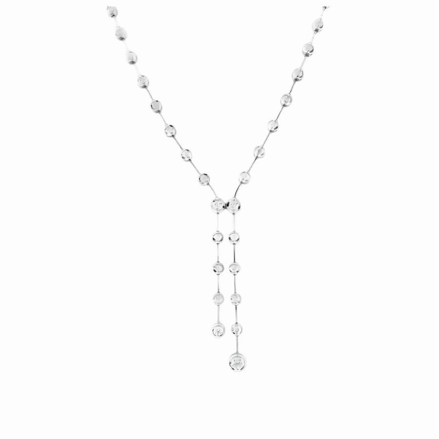18ct White Gold Round Brilliant Cut Diamond Set Drop Collar