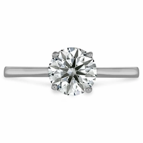18ct White Gold Simply Bridal Beaded Solitaire Ring